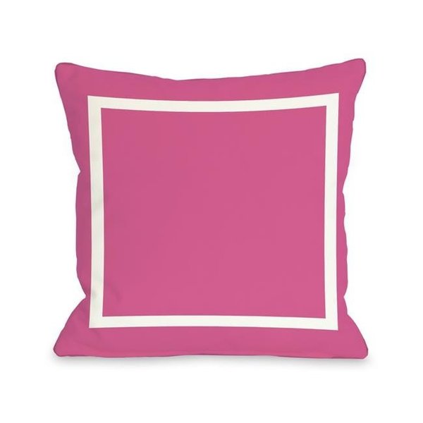 One Bella Casa One Bella Casa 71091PL16O 16 x 16 in. Samantha Simple Square Outdoor Pillow - Hot Pink 71091PL16O